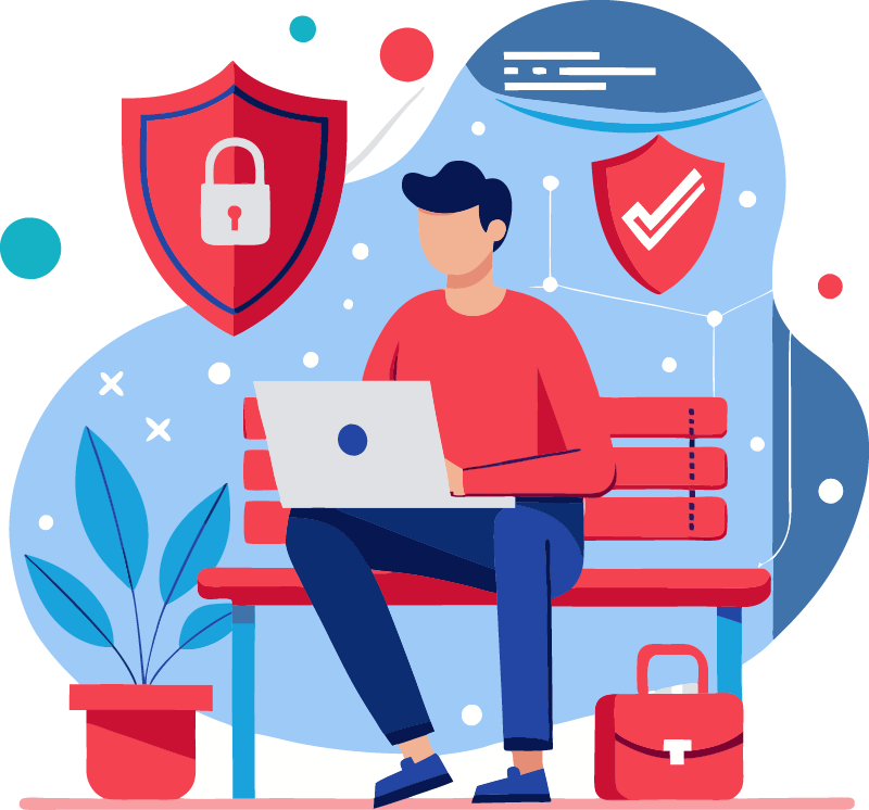 illustration of IT staff working.