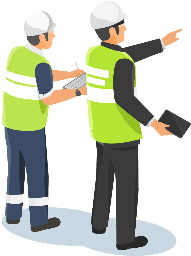 illustration of IT staff working.
