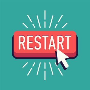 restart button with mouse cursor