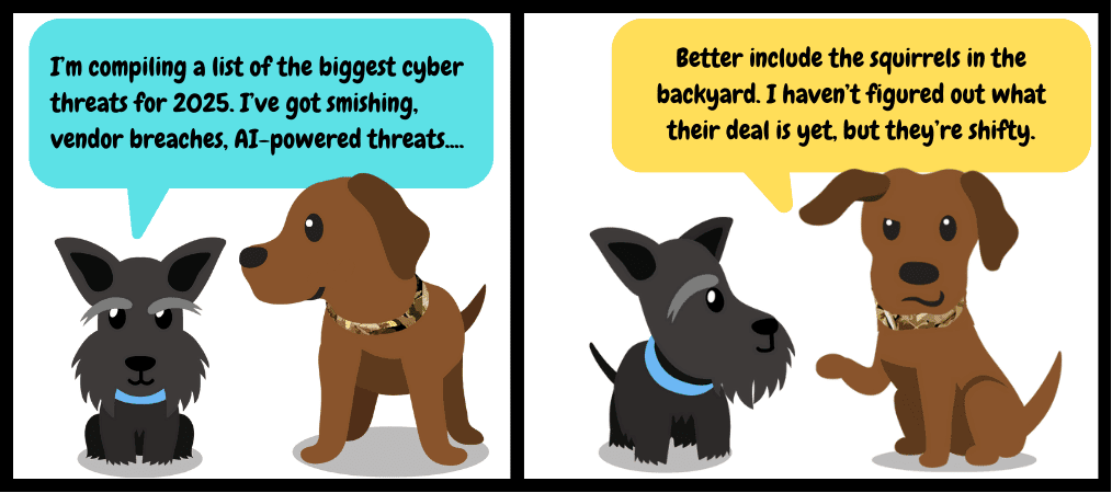 a cartoon of two dogs.